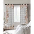 thumbnail image 4 of Pink Easter Kitchen Curtains Spring Floral Farmhouse Eggs Grey Plaid Cafe Short Curtains for Bathroom Blackout Window Curtain Grommet Small Window Treatment Drapes for Bedroom Living Room 27.5"x39"x2, 4 of 9