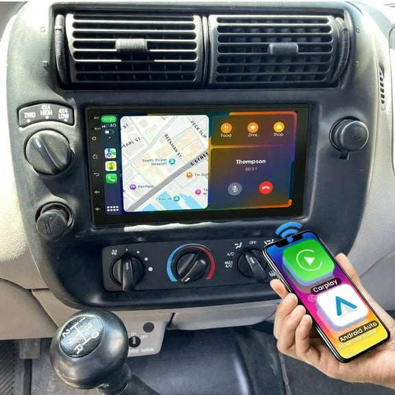 Eforcase Car Radio for Ford Ranger 1998-2006 with Wireless CarPlay Android Auto, 7 Inch HD Touchscreen WiFi Bluetooth Stereo FM Mirror Link GPS SWC with 1080P Backup Camera