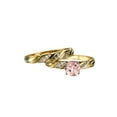 thumbnail image 2 of 1.10 Carat natural peach/pink VS Morganite Ring with Diamonds 14k Yellow Gold Wedding Set Engagement Set, 2 of 2