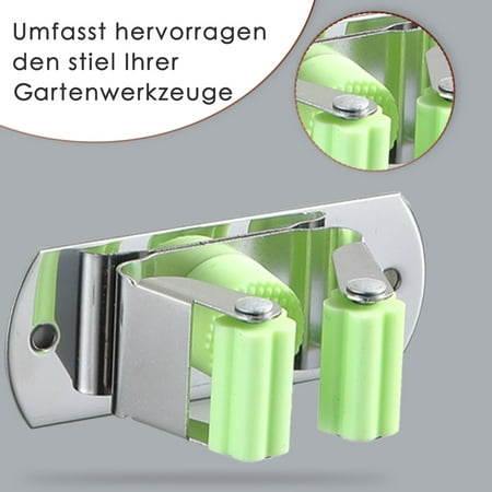 

SomWiBe 50% off Clear! Tool Holder 304 Stainless Steel Prevents The Mop Holders From Rusting - Reliable Clamping Effect Thanks To Flexible Black Plastic Wheels