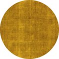 thumbnail image 1 of Ahgly Company Machine Washable Indoor Round Oriental Yellow Industrial Area Rugs, 3' Round, 1 of 4