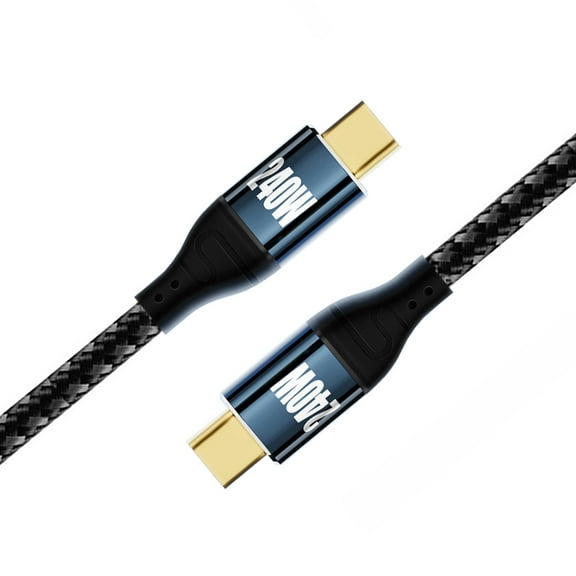 CY 1.0M USB-C 240W Type-C Cable 480Mbps 48V 5A Compatible with USB2.0 100W Charging for Laptop Tablet Phone
