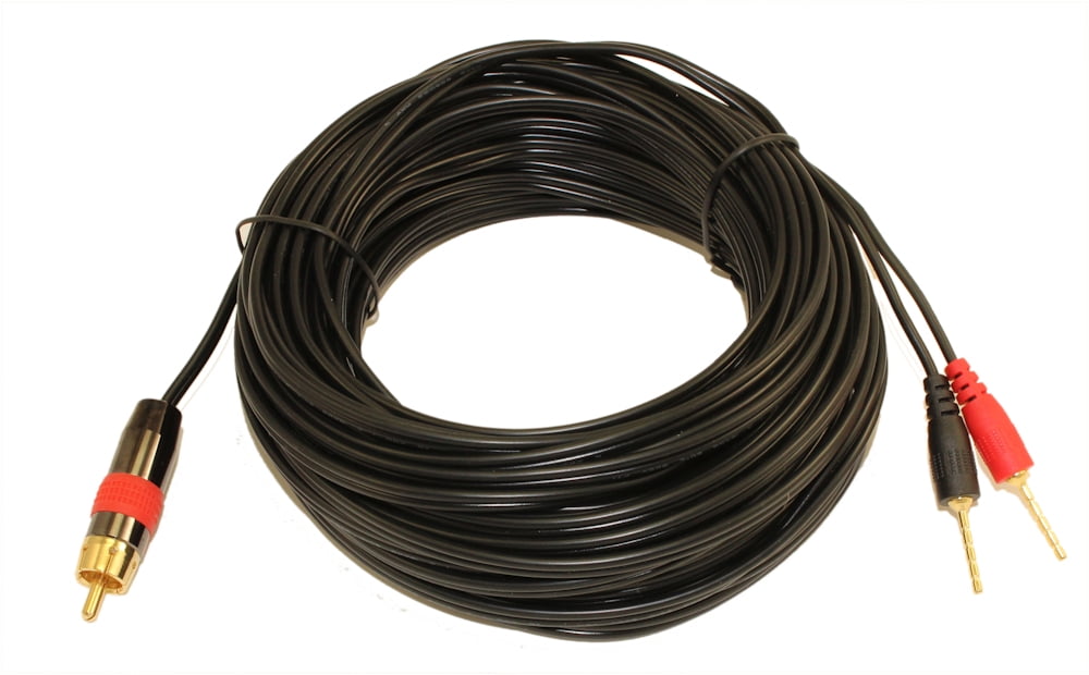 1 Wire SubWoofer 18AWG (1 RCA to 2 Pos/Neg Speaker Connects) Cable - Walmart.com