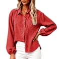 thumbnail image 4 of GigrtiJin Cotton Button Down Shirts for Womens Long Sleeve Collared Loose Blouses Dressy Casual Work Button up Shirts with Pockets, 4 of 7