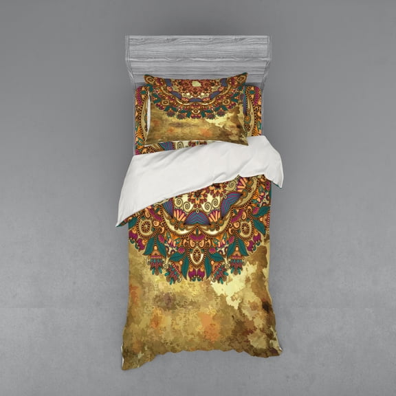 Ambesonne Mandala Bedding Set 3 Pcs, Paisley Motifs, Twin, Multicolor