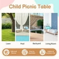thumbnail image 5 of Zimtown Outdoor Child Picnic Set, Kids Activity Table Set with Umbrella, Toddler Table Seating Set for Patio Garden Backyard, Brown, 5 of 7