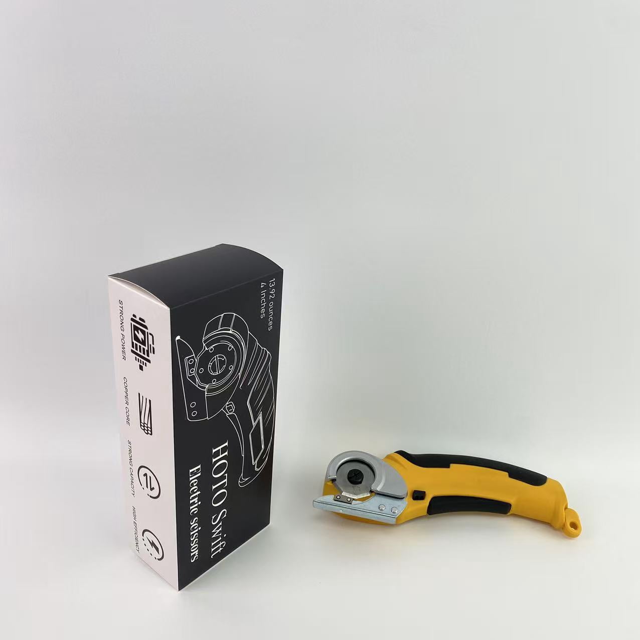HOTO Swift Electric scissors,Cordless Electric Scissors, Rotary Cutter for Fabric and Cloth, Fabric Cutter for Carpet Leather Felt with Storage Box