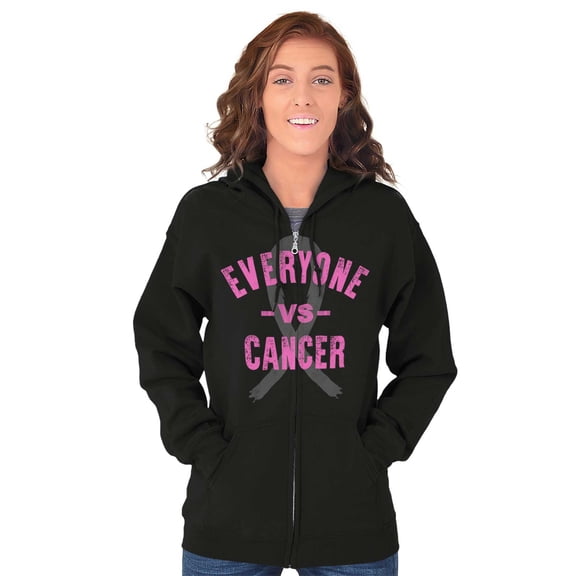 Battle Breast Cancer BCA Awareness Zip Hoodie Sweatshirt Women Brisco Brands S