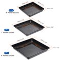 thumbnail image 2 of Uxcell 6" 7" 9" Plastic Square Plant Pot Saucer Flower Drip Tray, Black 6in1 Set, 2 of 5