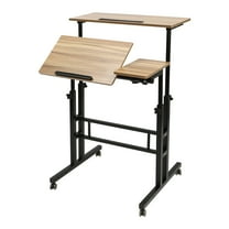 ChicHomey Height-Adjustable 4-in-1 Portable Laptop Desk,Mobile Stand Up Desk with 4 Wheels,Panel Tiltable, Modern Home/Office Computer Table