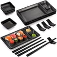thumbnail image 3 of Juego de platos de sushi Pumtus, 16 piezas de melamina con plato para salsa, 3 of 7
