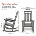 thumbnail image 3 of Stoog Outdoor Rocking Chair Set of 3, All-Weather Patio Porch Rocker Set of 2 with Table, 400Lbs Support HIPS Garden Rocker with High Back, Grey, 3 of 6