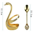 thumbnail image 2 of Stainless Steel Gold Creative Dinnerware Set - Decorative Swan Base Holder with 6 Spoons for Coffee, Fruit,Dessert,Stirring, Mixing, Sugar, Stir, Ice Cream, Cake, Teaspoon, 2 of 6