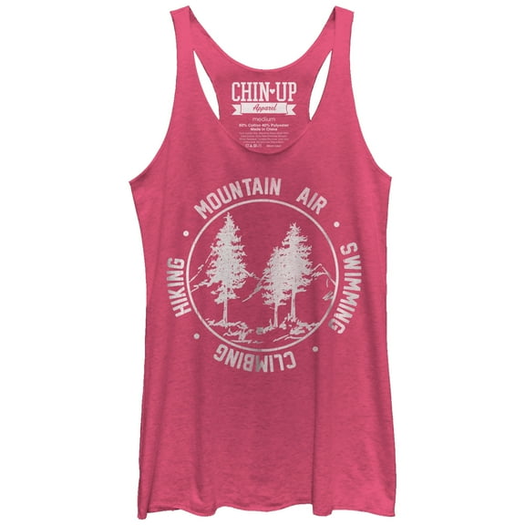 Women's CHIN UP Climbing Hiking Mountain Air Racerback Tank Top Pink Heather X Large
