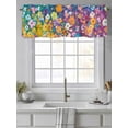 thumbnail image 4 of Colorful Spring Floral Curtain Valances for Windows, Modern Oil Painting Abstract Art Kitchen Valance Window Treatment, Light Filtering Block Curtains for Bathroom/Bedroom/Living Room 54'' x 18'', 4 of 9