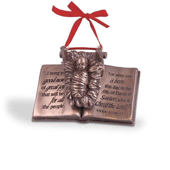 Lighthouse Christian Products 188022 Ornament-Baby Jesus On Bible-The Word - No. 12119