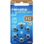 90 x Size 312 (ZA312) Renata Hearing Aid Batteries