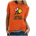 thumbnail image 4 of Graphic Tees for Women Casual Short Sleeve Graphic Print Tee for Everyday Wear Comfortable Crew Neck Top for Women’s Wardrobe Orange L, 4 of 4