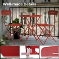 thumbnail image 5 of GRANDPATIO 3-Piece Foldable Bistro Set with Round Table, All-Weather Steel Frame, No Assembly, Multi-Color Outdoor Patio Furniture for Garden/Beach, Red, 5 of 6