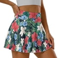 thumbnail image 3 of Xoenoiee Tropical Hibiscus Plumeria Palm Leaves Print Tennis Skirts for Women Pleated Athletic Skort Lightweight Golf Skirts with Shorts Pocket Workout Pickleball, Size S, 3 of 7