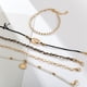 thumbnail image 5 of 5PCS Oro Boho capa tobilleras para las mujeres de concha de mar colgante de pie cadenas de cuentas de encanto playa pulsera tobilleras, 5 of 8