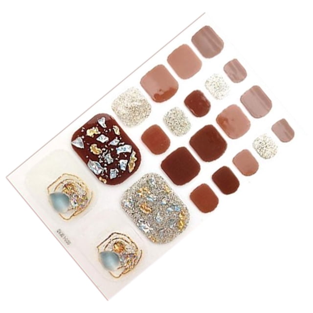 Seitruly 1X Toe Nail Stickers Removable Girl Full Decals Polish Paper Adhesive Art Nails Manicure Home Patch Hand Cover Juegos de manicura No.9