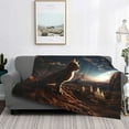 thumbnail image 2 of Cauagu Pyramid Desert Cat Pattern Fleece Throw Blanket, Horizontal Fleece Bedding Home Decor for Couch & Bed All Season Use-50"x40", 2 of 6