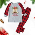 thumbnail image 2 of Odeerbi Christmas Pajamas for Family Holiday Plaid Long Sleeve Family Christmas Pajamas Matching Sets Kids Plaid Printed Loungewear Top Pants Set Two-Piece Sleepwear Xmas PJs Set Red, 2 of 5