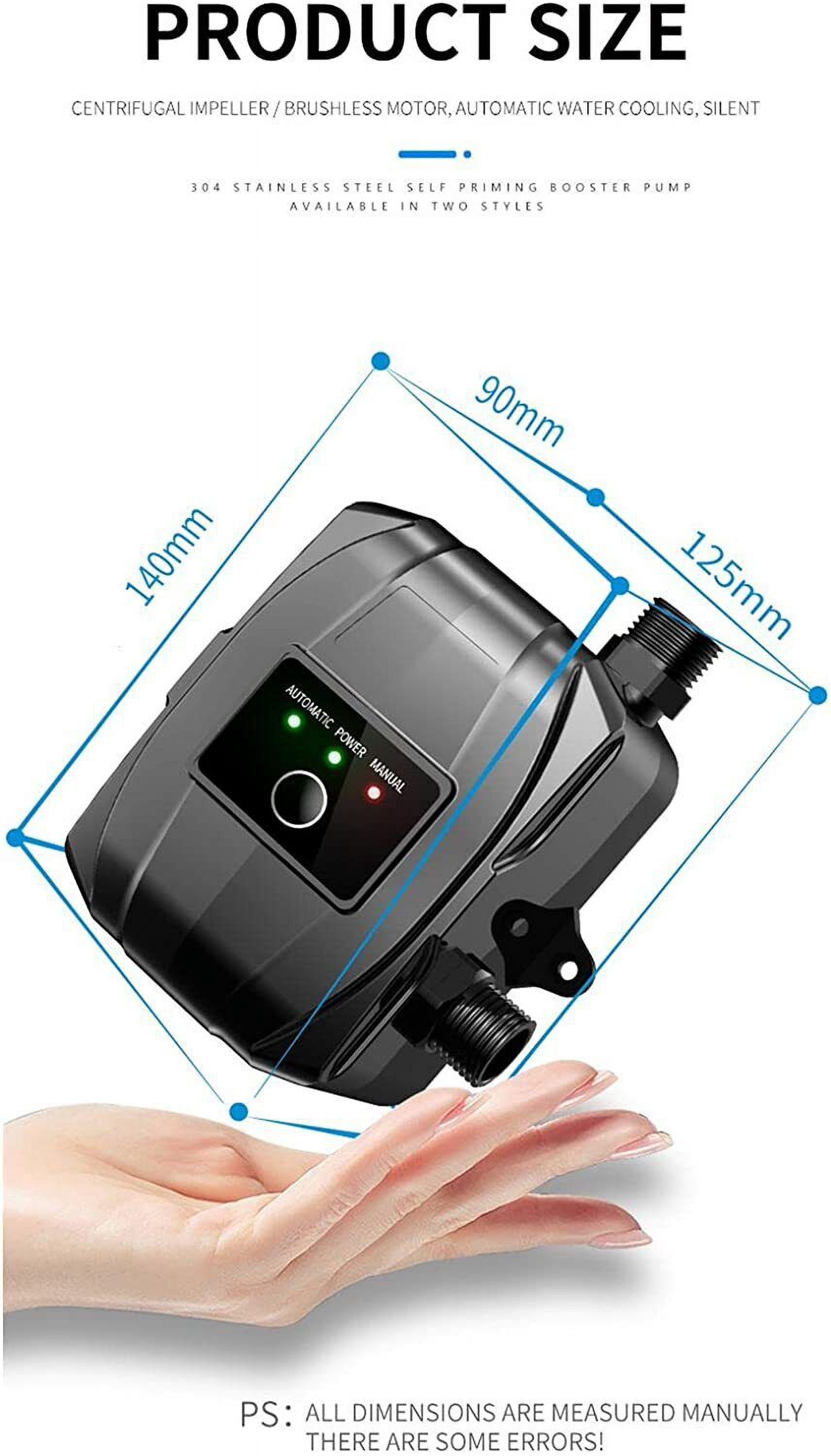 JIAN YA NA Pressure Booster Pump Portable Automatic Water Recirculating Pump for Shower