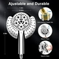 thumbnail image 6 of KESTE Shower Head with Handheld Combo High Pressure: 2-in-1 Dual Shower Head with 7.2" Rainfall Shower & Handheld Shower Heads with Hose, Waterfall Showerhead for Bathroom, Silver, 6 of 7