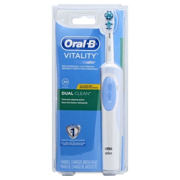 stijl neef Geruststellen Oral-B Vitality Dual Clean Rechargeable Battery Electric Toothbrush with  Automatic Timer, 1 ea - Walmart.com