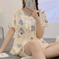 thumbnail image 3 of Conjunto de Pijama de estilo coreano para mujer, ropa de dormir de encaje, conjunto de dos piezas, ropa de noche con lazo, traje de Casa Bonito, 2023, 3 of 4