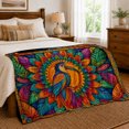 thumbnail image 6 of Colorful Toucan Centered In Radiating Tropical Leaves, Soft Flannel Blanket with Decorative Mosaic Illustration Print, Housewarming Gift and Home Decor for Bedroom and Living Room, 6 of 7
