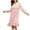 Pink, variant on ZyeKqe Flannel Pajamas Dresses for Women Fleece Warm Long Sleeve Cute Bow Tunic Dresses Color Block Nightgowns