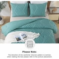 thumbnail image 5 of Grayish Teal Twin/Twin XL Comforter Set, Twin Bed Comforter for College Dorm Girls Boys Kids Boho Soft Warm Cute Comforter, 2 Pieces Aesthetic Chevron Bohemian Bedding Set, 5 of 7