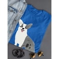 thumbnail image 3 of Monochrome Corgi Watercolor T-Shirt Women -Image by Shutterstock, Female Medium, 3 of 4