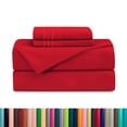 thumbnail image 3 of Elegant Comfort 4-Piece Microfiber Bed Sheet Set, Full, Red - Deep Pocket, 3 of 10