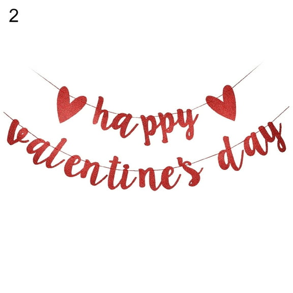 1 Set Love Heart Pattern Party Set Glittery Paper Valentines Day Party Decorations for Engagement Wedding Party Home Classroom Office No DIY Required