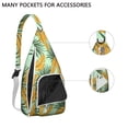thumbnail image 3 of Exotic Floral Sling Backpack – Palm Leaf & Tropical Flowers Pattern, Durable Anti-Theft Pack for Students, 3 of 4