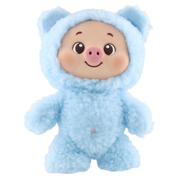 Piggy Pals Bear Collectible Plush Toy, Blue, 8"