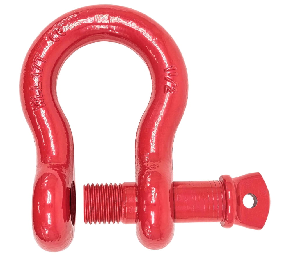 1-1/2" Anchor Shackle Forged Carbon Steel w/Alloy Screw Pin Load Limit # 17 Tons (34,000 lbs) | Double Rust Protection Heavy Duty D Ring Shackle for Towing, Rigging & Vehicle Recovery