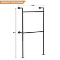thumbnail image 2 of Aheaplus 3.5FT Wall Mounted Industrial Pipe Clothing Rack - Heavy Duty & Reversible, Space-Saving for Closets & Small Spaces ,Black, 2 of 7