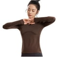 thumbnail image 4 of yillto Womens Yoga Tops Long Sleeve Workout Running Tee Lightweight Breathable Exercise Stretchy Tshirts, 4 of 5