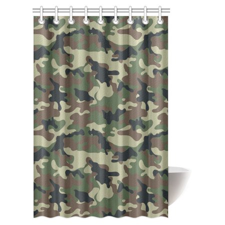 Gckg Camo Shower Curtain Green Military Camouflage Army Forces
