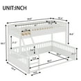 thumbnail image 4 of Twin XL Over Queen Floor Bunk Bed, 2-in-1 Wooden Bunk Bed Frame with Ladder & Guardrail, Convertible to 2 Separated Beds for Teens Bedroom, Easy Assembly, White, 4 of 9
