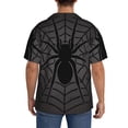 thumbnail image 3 of Balery Black Spider On Web 1 Camisa Casual de Manga Corta con Botones para Hombre, Texturizada, Estilo Cubano, para Playa, Verano-X-Large, 3 of 5