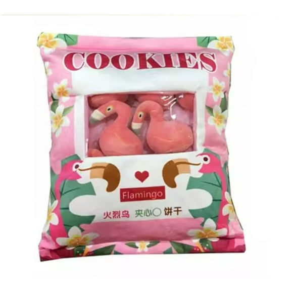 A Bag of Flamingo Plush Toy Stuffed Soft Snack Pillow Plush Toy,8 Small Flamingo Pillow in It,Stuffed Toy Game Pillow Cushion Gift for Girlfriend Christmas Gift