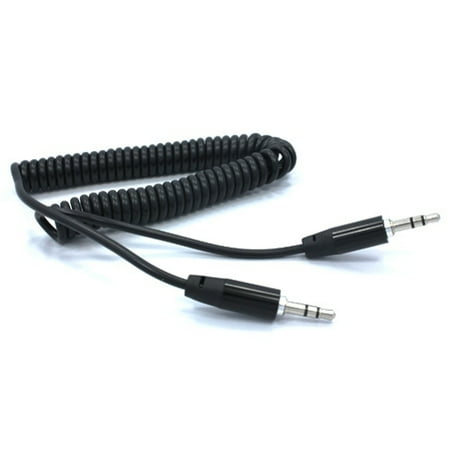 Plus Coil - Black Premium Coiled Aux Cable Car Stereo Wire Compatible With Motorola Moto Z2 Play X4 G6 Play G5 PLUS (XT1687) G4 Play E5 Play E4 PLUS, Droid Maxx 2 - NABI XD 10.1
