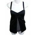 thumbnail image 2 of Tropical Escape Womens Black & White Stripe1 Piece Swimsuit Swim Dress Size 6, 2 of 2