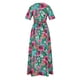 thumbnail image 5 of Vestidos estampados de playa de manga corta con cuello en V casuales de moda de verano para mujer Fridja bnh4350, 5 of 9
